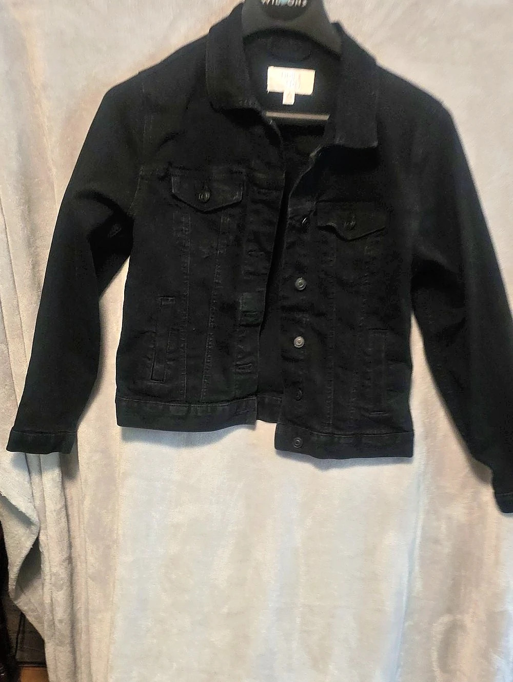 Time and Tru Black Denim Jacket Size Small Like New